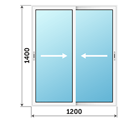 Двухстворчатое окно AGS 1200x1400