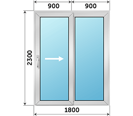 Полуторная дверь остекленная СИАЛ 1800x2300
