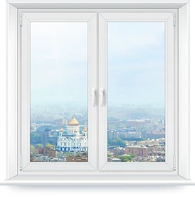 Окно ПВХ двухстворчатое Rehau 60 мм