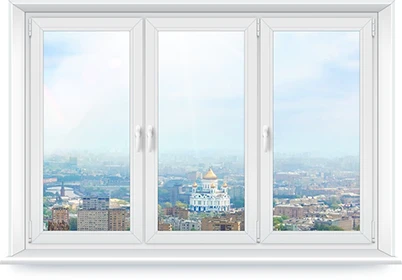 Окно ПВХ трехстворчатое Rehau 60 мм